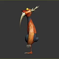 Fantasy Creature Character With Horns Tusks Orange Blue Body And Decorative Patterns