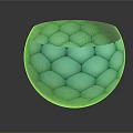 Turquoise Glossy Bowl With Hexagonal Scaled Pattern On Dark Background