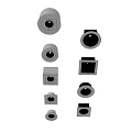 Various Round And Square Downlights And Spotlights For Home Lighting 3d model