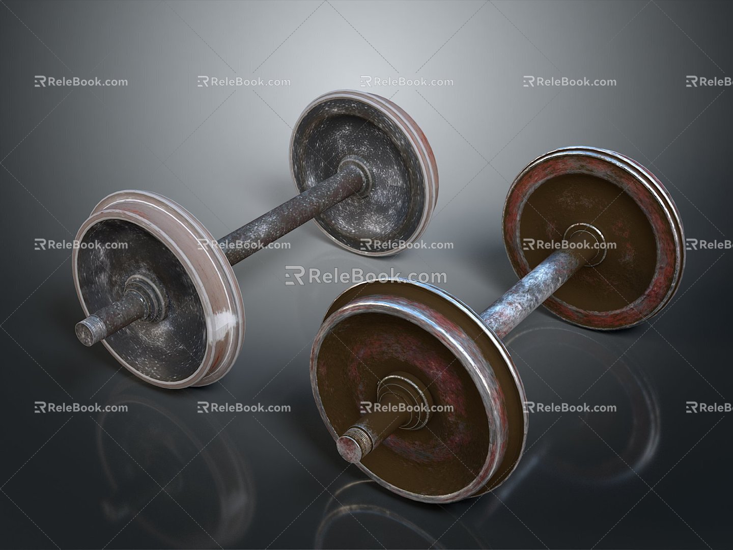 Dumbbell barbell weightlifting iron barbell sports equipment sports equipment 3d model