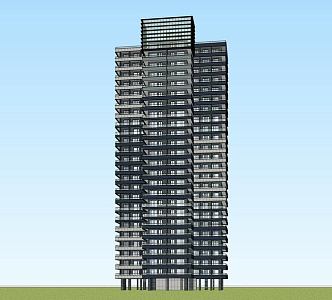 modern high-rise residence 3d model