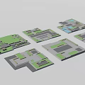Rooftop Garden Design Featured In Architectural Models With Green Spaces 3d model