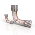 Rusted Threaded Metal Pipe Fittings With Elbow Design Two Sizes