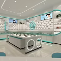 Modern Shopping Mall Store Interior With Reception Desk Round Sofa Digital Screens And Information Boards