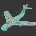 Silver Military Airplane Model With Number 8 Detailed Wings And Metallic Finish