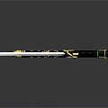 Decorative Weapon Knife Featuring Green Yellow Black Design With Gold Accents On Blade And Handle