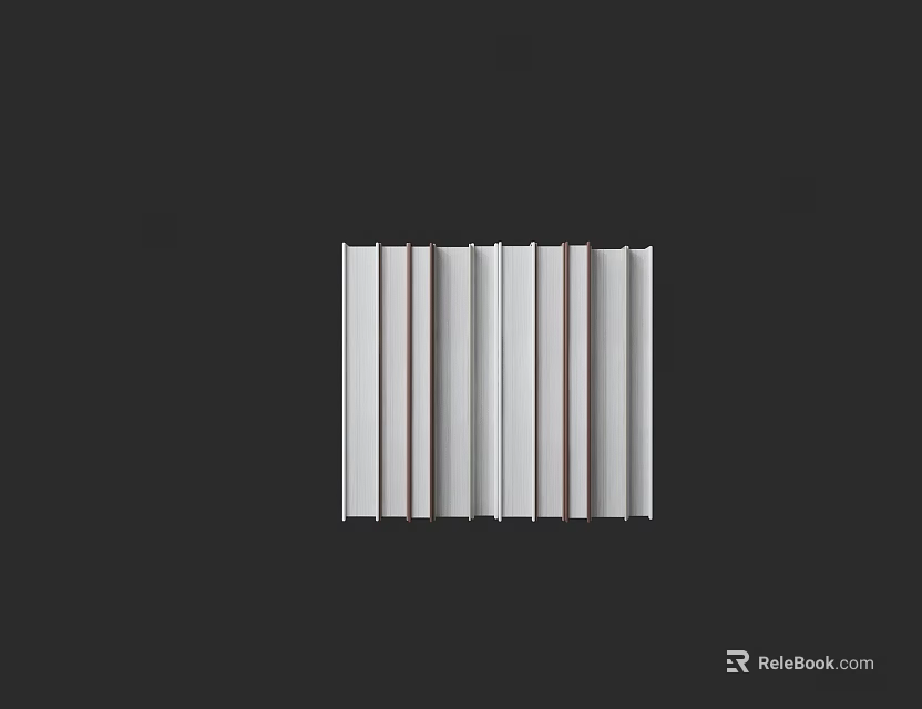 Books And Magazines Neatly Arranged On Gray Background With White Vertical Stripes 3d model 