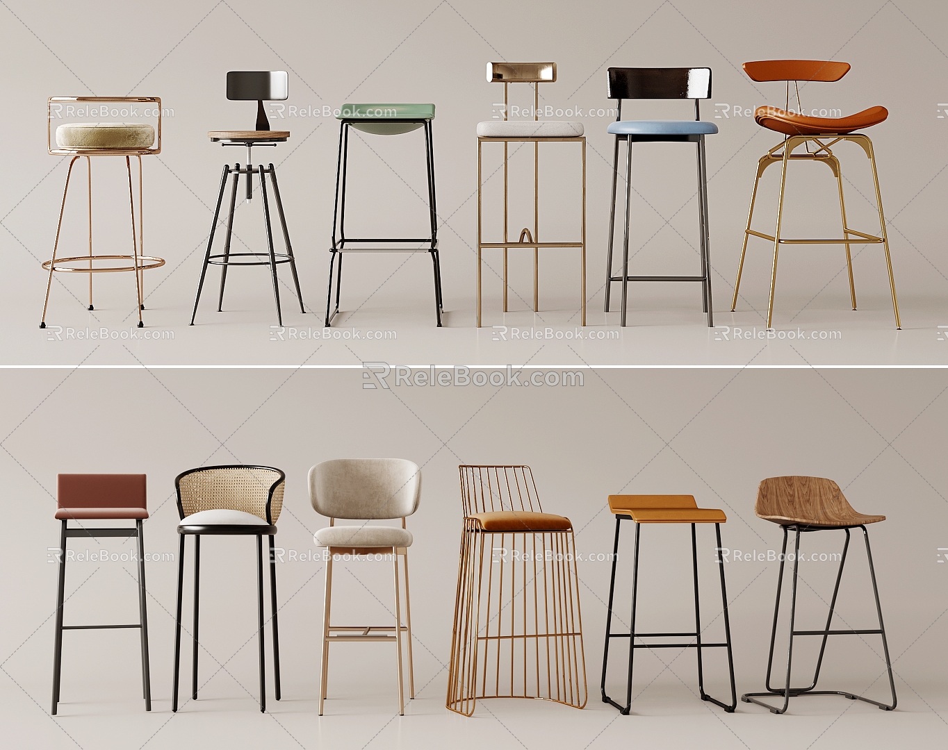 Bar Chair Bar Stool Combination High Chair 3d model