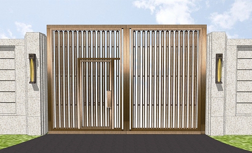 Modern gate wrought iron gate 3d model