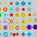 Colorful Decorative Hanging Ornaments With Various Geometric Star And Snowflake Shapes