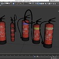 Fire Extinguisher Fire Extinguisher Combination Fire Equipment Handheld Fire Extinguisher Small Fire Extinguisher Low Face Low Number Low Model Simple Model Game Video Level Super Realistic 3d model