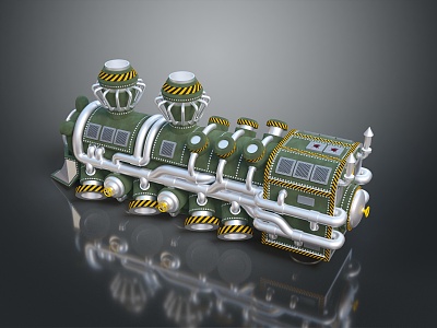 vintage train steam train carriage locomotive head steam carriage train vehicle 3d model