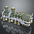 vintage train steam train train carriage locomotive head steam car carriage train vehicle 3d model