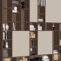 Contemporary Wooden Bookcase With Open Shelves Closed Doors Books And Decorative Items