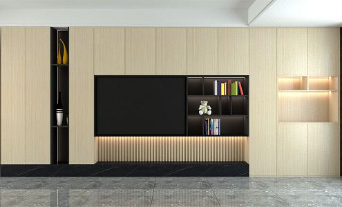 Modern TV Background Cabinet 3d model