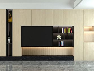 Modern TV Background Cabinet 3d model