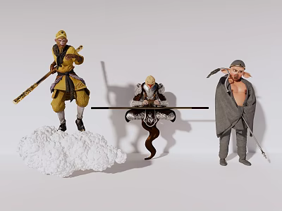 Journey to the West Monkey King Pig Trendy Play Toys Decorative Ornaments Furnishings Accessories 3d model