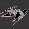 Futuristic Sci Fi Spaceship Model With Sleek Wings And Metallic Structure 3d model