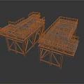 Industrial Metal Platform Equipment With Steel Frames Grated Floors And Safety Railings