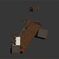 Assorted Wooden Furniture Collection Featuring Bookshelf Chairs Cabinets And Stacked Items
