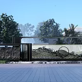 Modern Garden Feature Wall With Intricate Patterns Green Trees And Open Sky 3d model