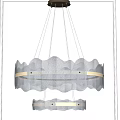 Modern Wavy Chandelier with Double Layered Design and Illuminated LED Strip for Contemporary Interior