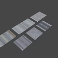 Various Road Pavement Textures With Lane Markings And Gravel Surfaces
