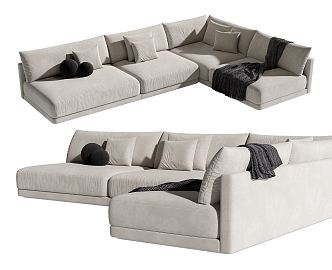 Modern Blanche Multiplayer Sofa 3d model