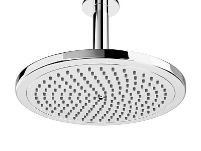 Chrome Rainfall Shower Head with Multiple Spray Holes and Modern Sleek Design 3d model