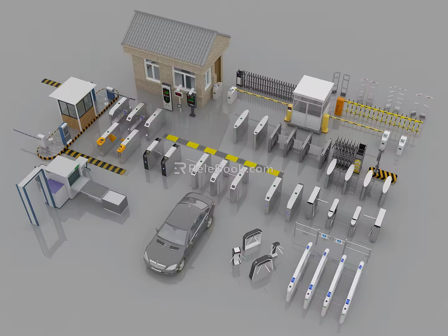 Modern gate access control security equipment 3d model