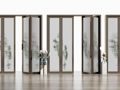 Modern folding door aluminum alloy glass door folding door combination model