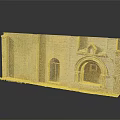 Ancient Stone Building With Arched Doorways And Weathered Stone Wall Details