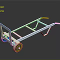 White Utility Cart With Four Sturdy Wheels For Industrial Equipment Transport