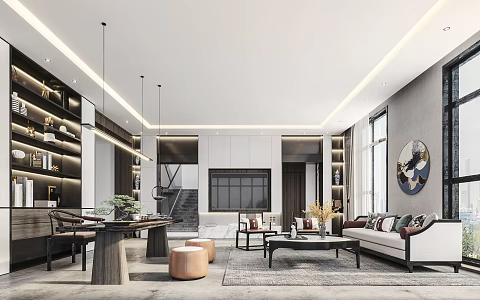 New Chinese Living Room 3d model