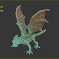 3D Dragon Game Movie Character with Spread Wings Sharp Claws and Detailed Design