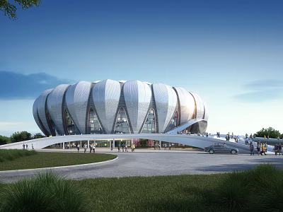 modern gymnasium building 3d model