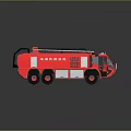 Modern Red Fire Truck 3D Model With Ladder And Emergency Rescue Equipment