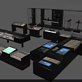 Museum Exhibition Showcases With Various Glass Display Cases And Artifact Exhibits