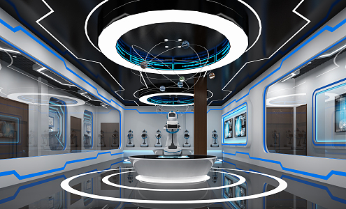 Modern Exhibition Hall Science and Technology Sense Front Desk Exhibition Hall 3d model