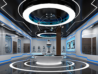 Modern Exhibition Hall Science and Technology Sense Front Desk Exhibition Hall 3d model