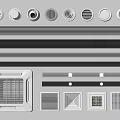 Different Types of Air Conditioner Vents with Round Striped and Square Designs