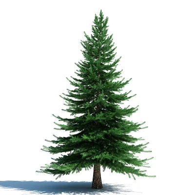 Tall Green Evergreen Tree With Lush Foliage Dense Branches And Straight Trunk 3d model