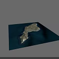 Microtopography 3D Model With Detailed Mountain Ranges Coastal Features And Water Bodies