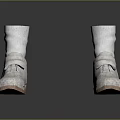 White Socks Boots with Fabric Upper Red Trim and White Laces Design