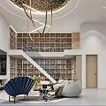 Elegant Modern Basement Interior Design With Skylight Staircase Chandelier And Cozy Furniture