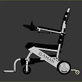 Modern Foldable Lightweight Wheelchair with Aluminum Frame Black Seat Armrests and Wheels