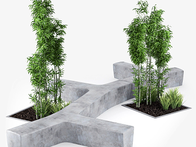 Modern Bamboo Landscape Garden Bamboo Plants model