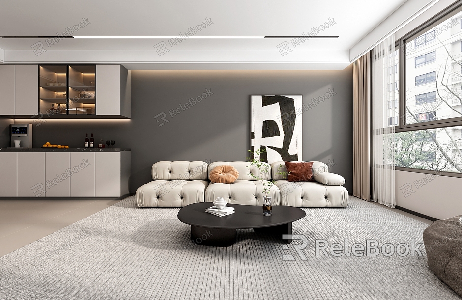 Modern Guest Dining Room Living Room model