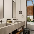 Hotel Guest Room Featuring Wooden Ceiling Large Windows And Comfortable Sofa With Modern Design