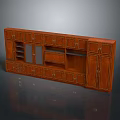 Wooden Storage Cabinet With Multiple Drawers Open Shelves And Closed Doors